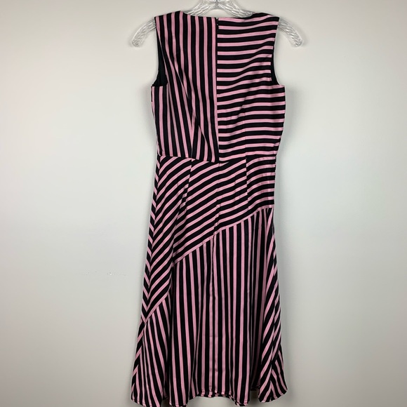 🔥BAR III🔥MIXED-STRIPED FIT & FLARE DRESS PINK & BLACK STRIPES XS NWT - Picture 5 of 5